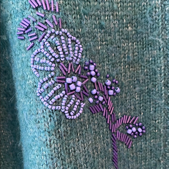 Sundance Teal Cardigan with beading - Picture 3 of 10